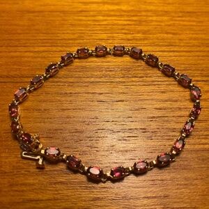 Vintage 14K Gold Ruby Bangle Bracelet